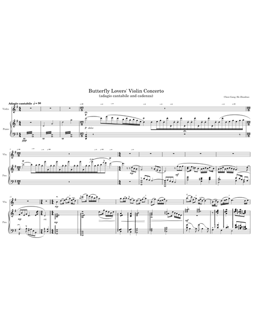 Butterfly Lovers' Violin Concerto 1 & 2 (Adagio Cantabile & Cadenza) – He Zhanhao, Chen Gang
