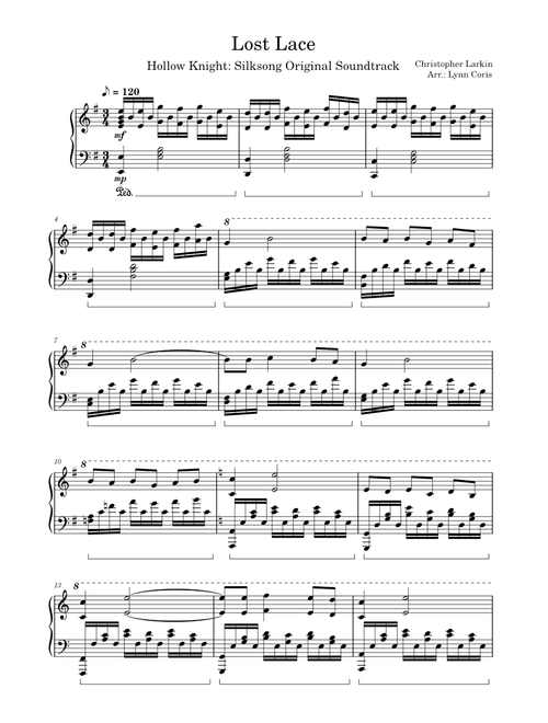 Lost Lace – Christopher Larkin Sheet Music for Piano (Solo