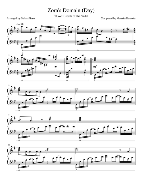 Zora's Domain (Day) - Breath of the Wild Piano Arrangement