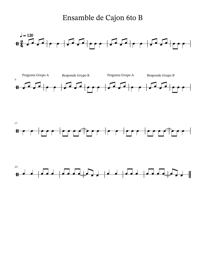 Ensamble_de_Cajon_6to_B Sheet music for Woodblock (Solo)