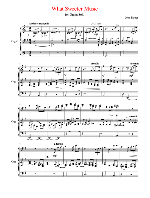 What Sweeter Music – John Rutter