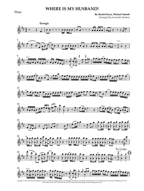 Where Is My Husband! (Arr. Leonardo Santoro) - RAYE (Flute Solo)