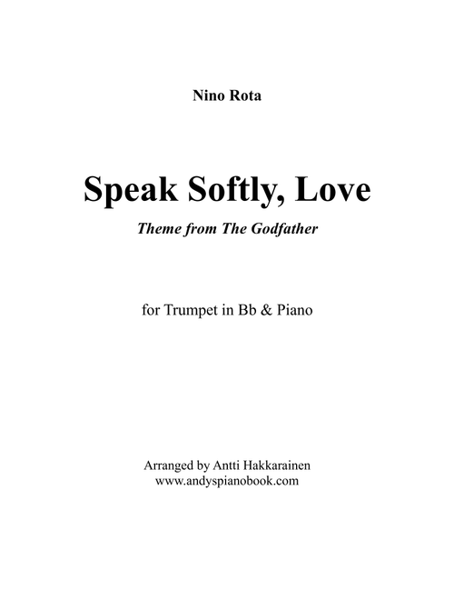 Speak Softly Love (Arr. Antti Hakkarainen) - Nino Rota (Trumpet and Piano)