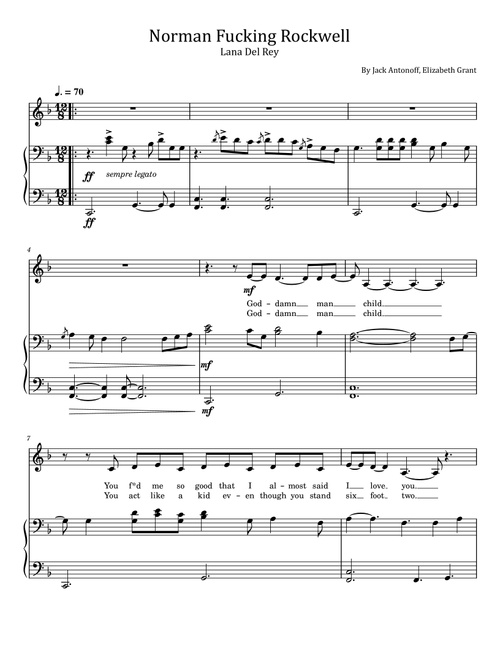 Norman Fucking Rockwell (Arr. poon) - Lana Del Rey (Piano Solo)