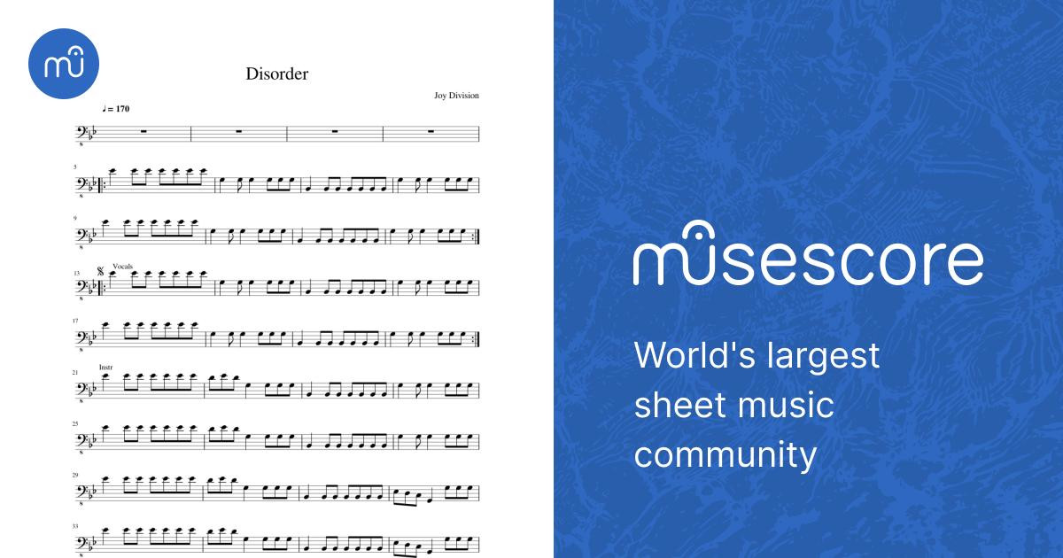 Disorder Joy Division Bass Sheet music for Bass guitar (Solo)