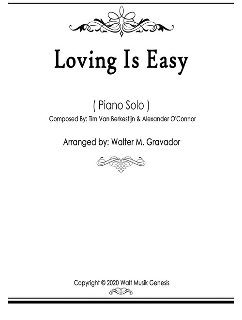 Loving Is Easy (Arr. Walter M. Gravador) - Rex Orange County (Piano Solo)