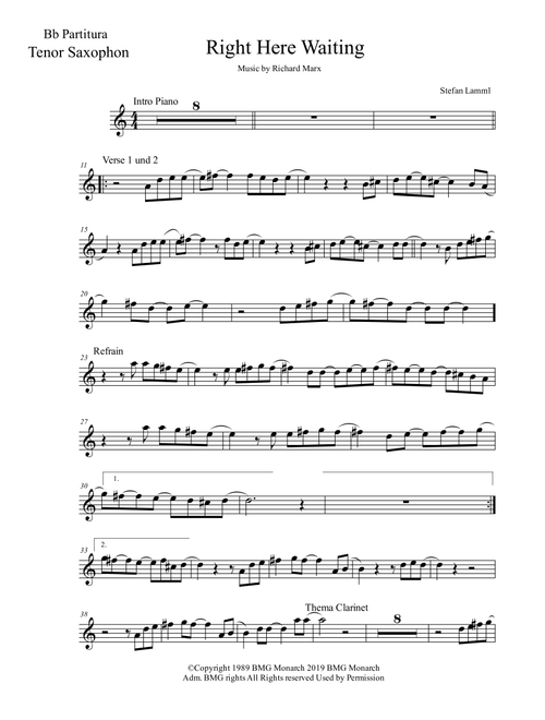 Right Here Waiting (Arr. Stefan Lamml) - Richard Marx (Instrumental Solo)