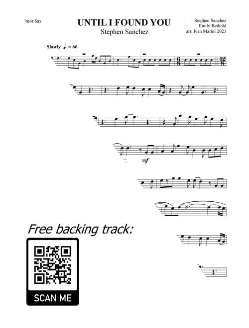 Until I Found You (Arr. Ivan Marini) - Stephen Sanchez (Tenor Sax and Piano)