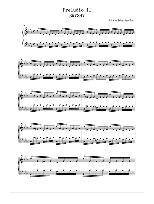 Preludio Ⅱ BWV 847 - Johann Sebastian Bach (Piano Solo)