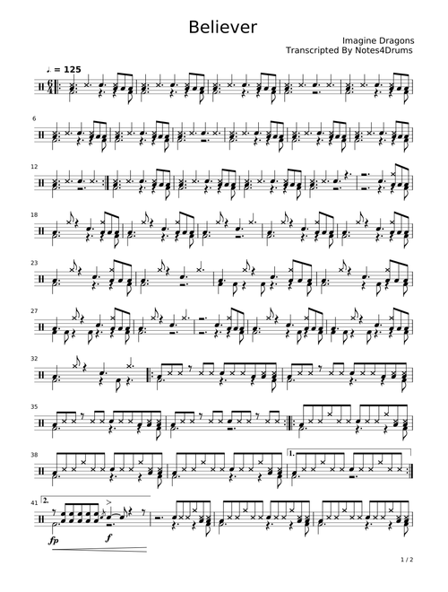 Believer by Imagine Dragons - Drums