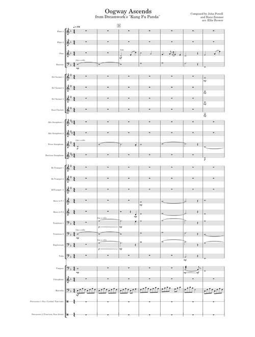 Oogway Ascends - Kung Fu Panda – Hans Zimmer Oogway Ascends - Hanz Zimmer & John Powell arr. Ellie Brower