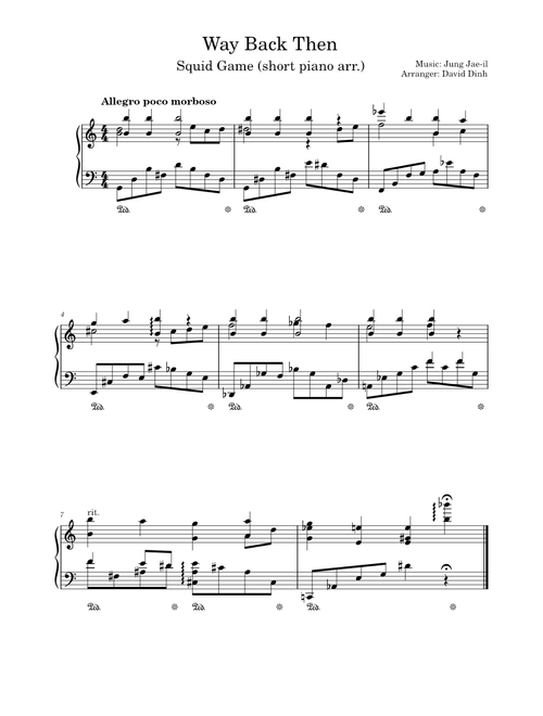 Squid Game - Way Back Then (short piano arr.)