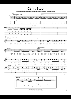 亀*認様 Red Hot Chili Peppers バンドスコア Cant Stop - Red