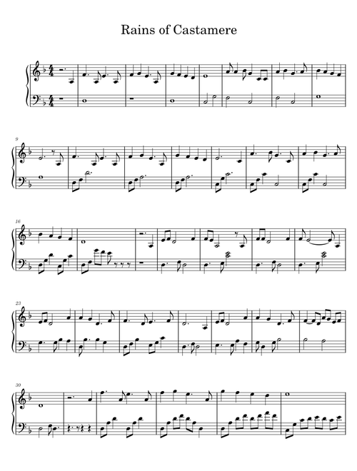 The rains of castamere – Ramin Djawadi Rains of Castamere Harp