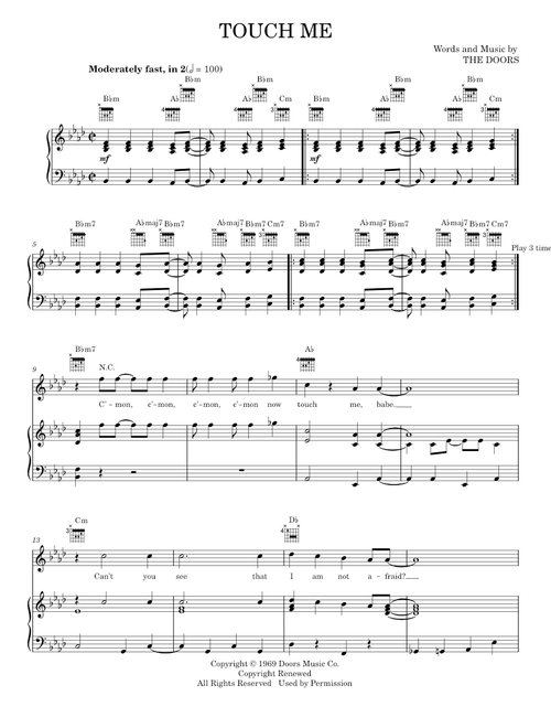 Touch me - The Doors (Piano-Vocal-Guitar)