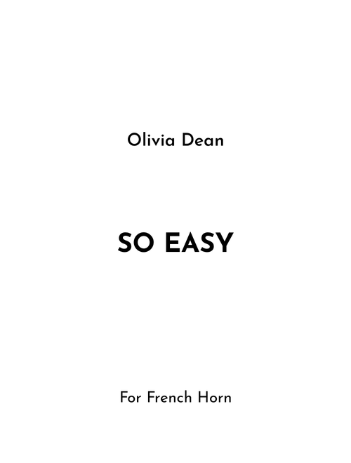 So Easy (To Fall In Love) (Arr. Jireh J.) - Olivia Dean (French Horn Solo)