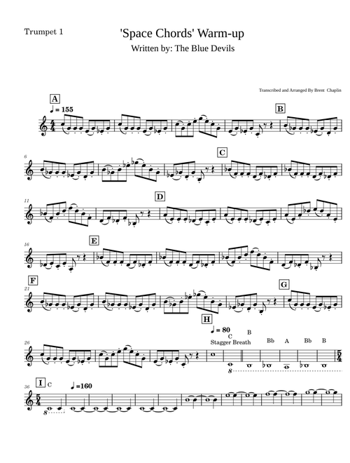 Space Chords – The Blue Devils 1st Bb Trumpet