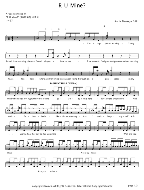 R U Mine? (Arr. COPYDRUM) - Arctic Monkeys (Drums)