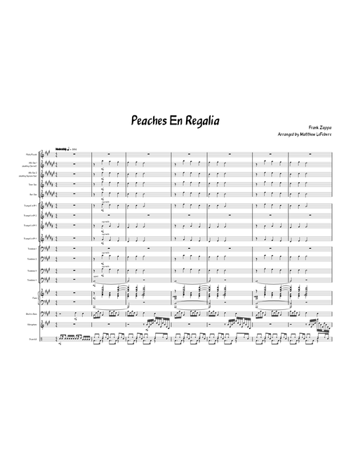Peaches En Regalia by Frank Zappa, Arranged for Big Band