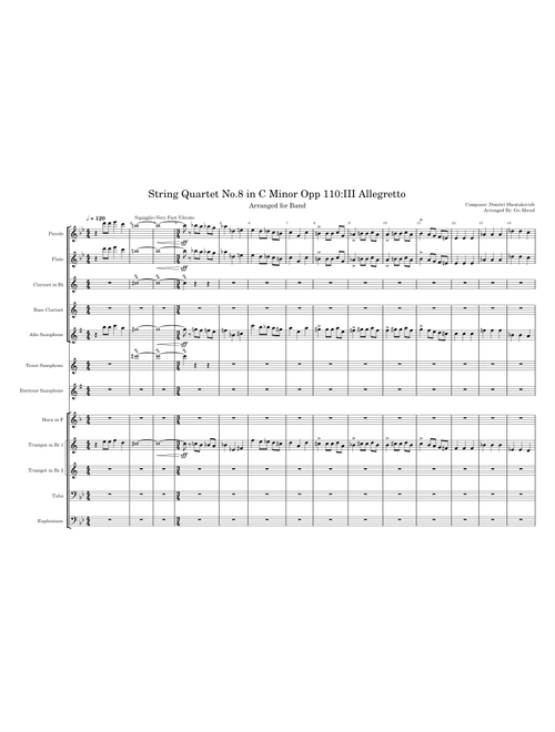 String Quartet No.8 in C Minor Opp 110:III Allegretto – Dmitri Shostakovich