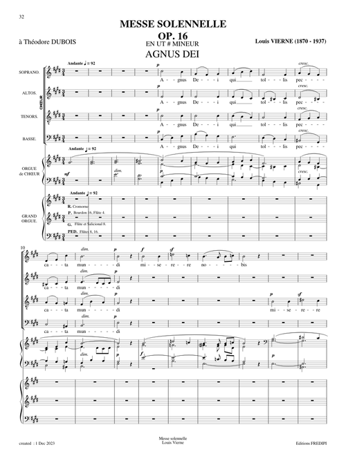Messe Solennelle En Ut Mineur , 5 Agnus Dei - Louis Vierne