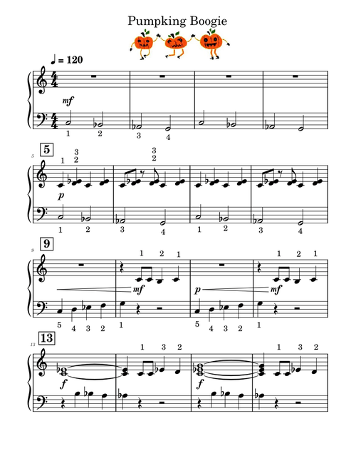 42 Pumpkin Boogie - Piano Adventures adv2b - lesson book - level 2B