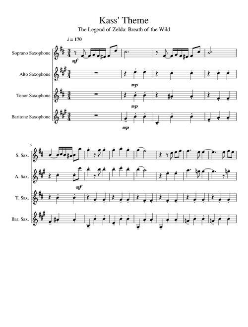 Kass' Theme - Sax Quartet