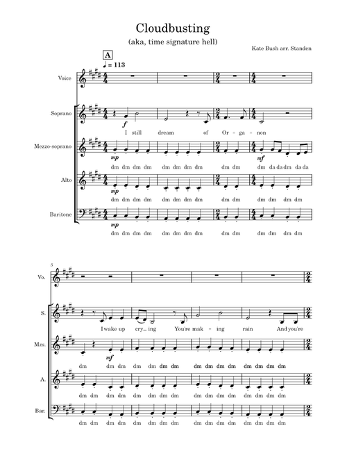 Cloudbusting (Bush arr. Standen) A Capella