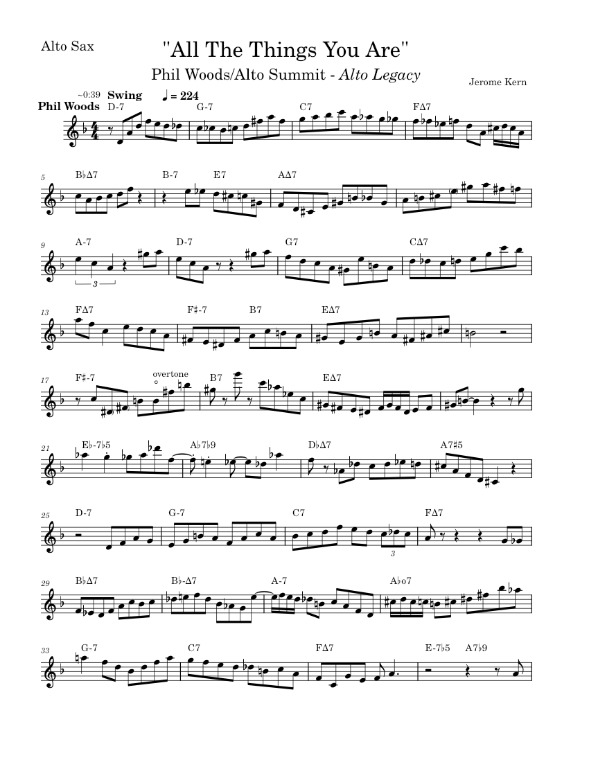 Phil Woods / Vincent Herring Solo Transcription: Alto Legacy