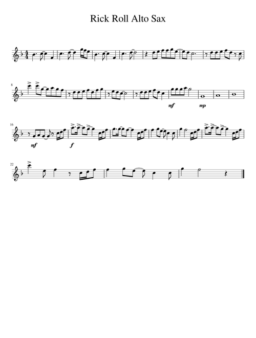 Rick Roll Alto Sax