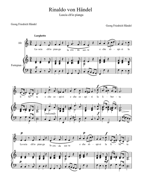  "Lascia ch'io pianga" Rinaldo von Händel