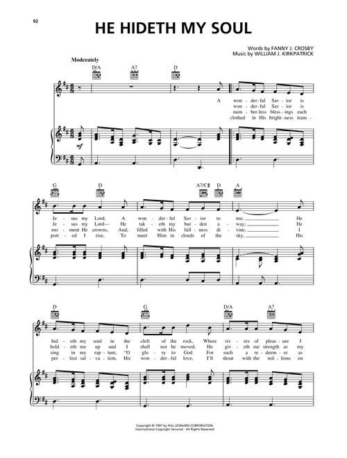 He Hideth My Soul - William J Kirkpatrick (Piano-Vocal-Guitar)