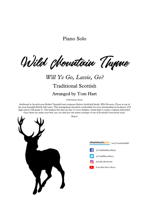 Wild Mountain Thyme (Arr. Tom Hart) - Traditional Scottish (Piano Solo)