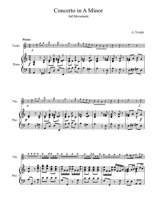 Violin Concerto in A min 3rd Movement
