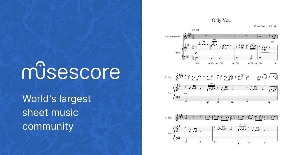 Only You Alto Sax Sheet music for Piano, Saxophone alto