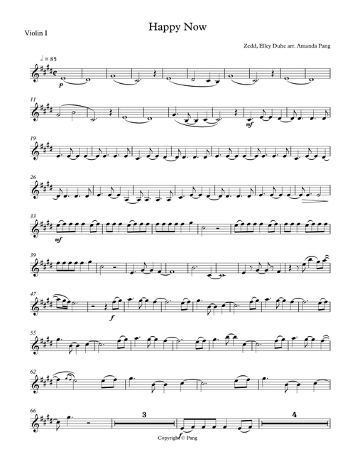 Happy Now (Arr. Amanda Pang) - Zedd Feat. Elley Duhé (String Quartet)