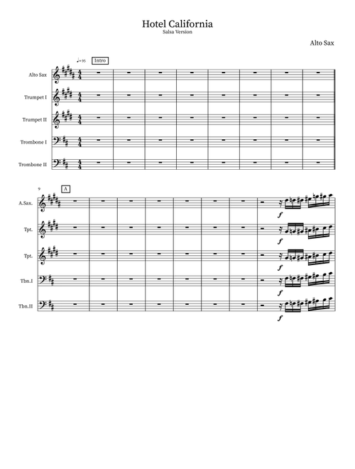 Hotel California (Arr. Miguel Matt Rivero) - Eagles (Brass Ensemble)