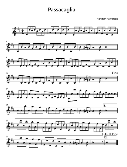 Passacaglia (Arr. Funtom) - Handel (Tenor Sax Solo)