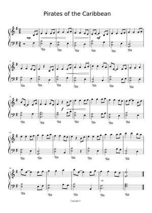 Play Official version of Pirates of the Caribbean Sheet