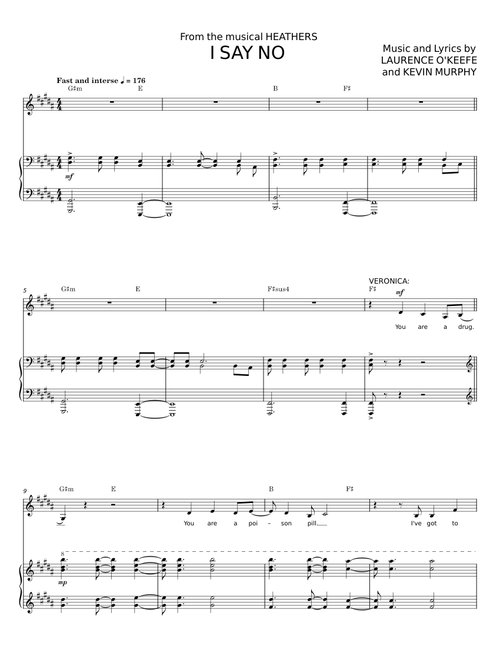 I Say No (from Heathers: The Musical) - O'Keefe, Laurence and Murphy, Kevin