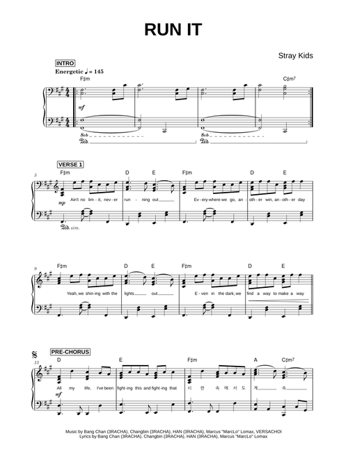 RUN IT - Stray Kids (Piano)