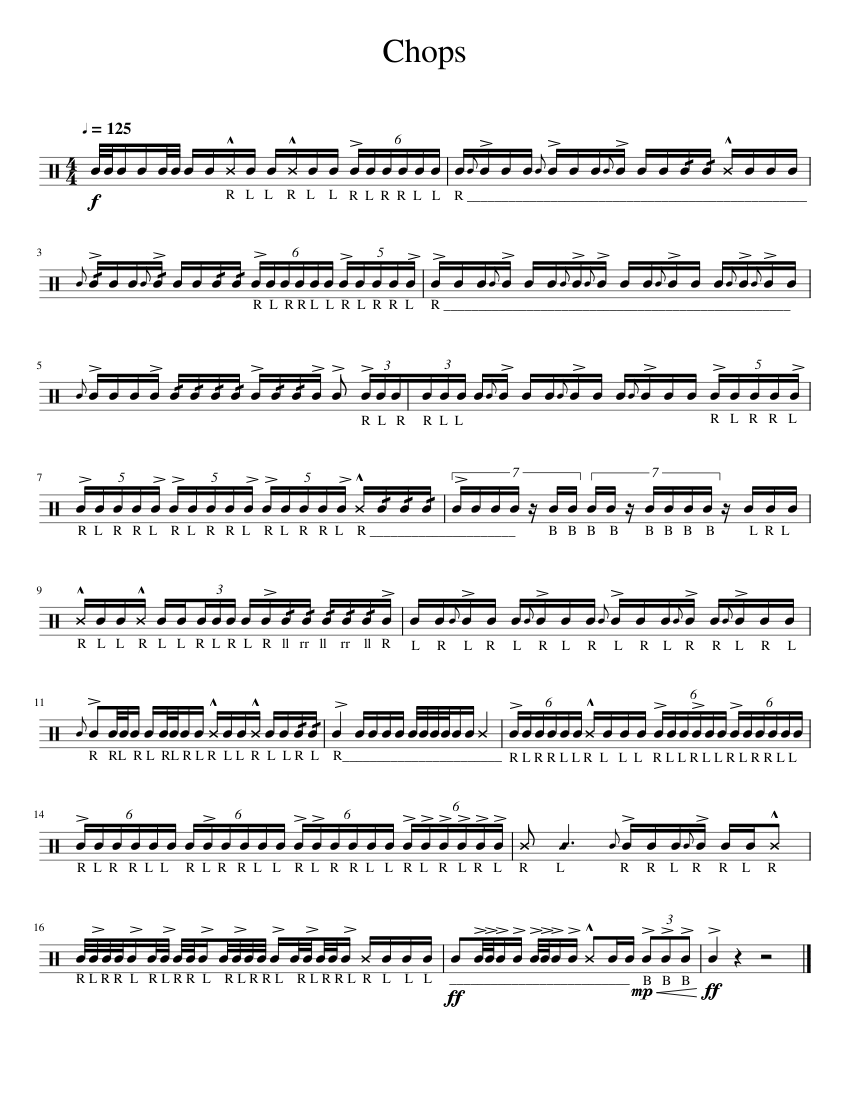 Chops exercise Sheet Music for Snare drum (Solo) | MuseScore.com