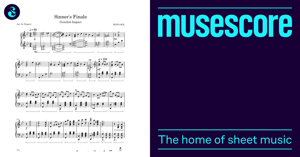 Sinner's Finale HOYOMiX (Focalor's Sacrifice Theme) Sheet Music for