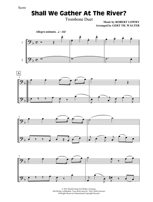 Shall We Gather At The River (Arr. Gert Th. Walter) - Robert Lowry (Trombone Duet)