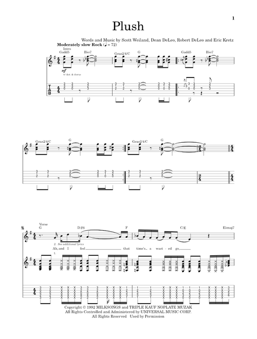 Plush - Stone Temple Pilots (School of Rock - Guitar Tab)