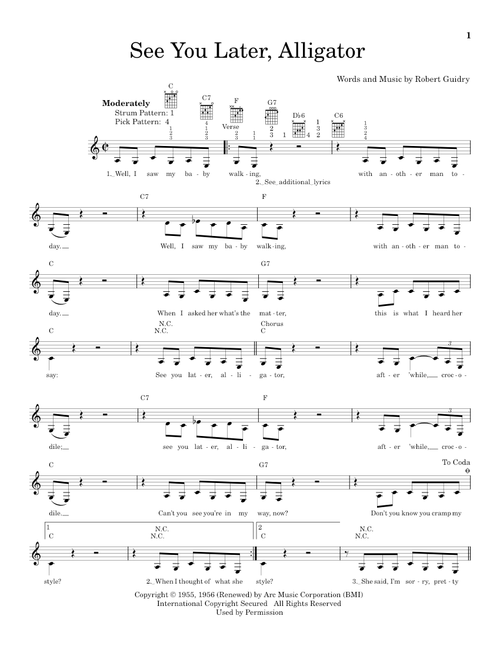 See You Later, Alligator - Bill Haley & His Comets (Easy Guitar)