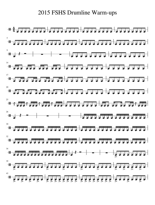 FSHS Drumline warm-ups 
