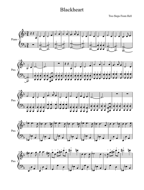 Two Steps From Hell - Blackheart definitive piano version