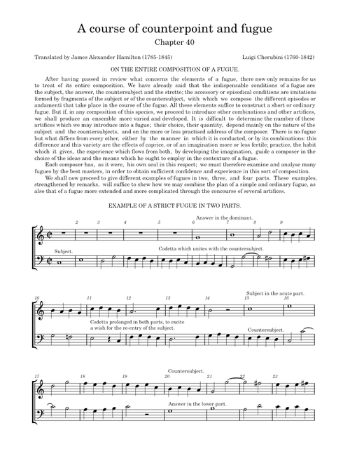 A course of counterpoint and fugue by Luigi Cherubini. Chapter 40