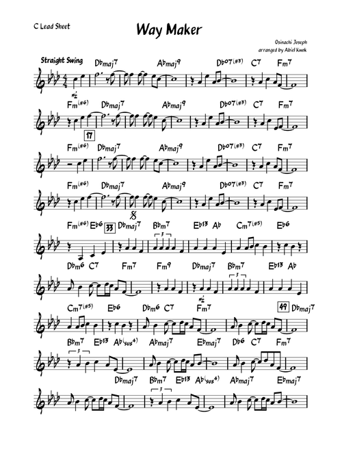 Way Maker – Lead Sheet (C)